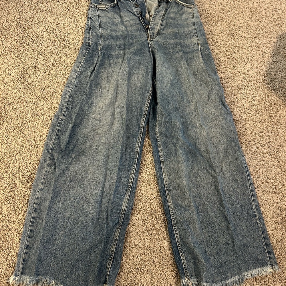 We The Free Wide-Leg Light Blue Denim Jeans